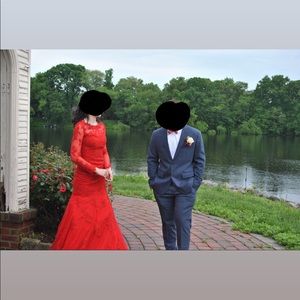 Red, lace, prom dress!!